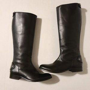 Frye Melissa Button Back Zip black boots